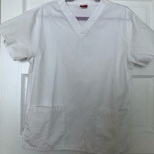 White small scrub top
